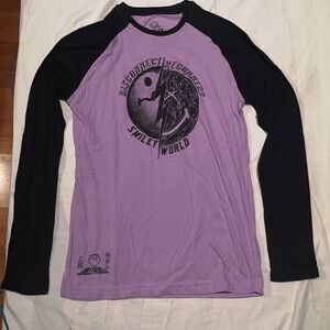 Smiley World Purple and Black Long Sleeve Tee